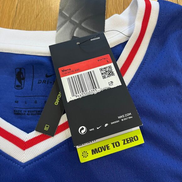 NEW Nike Philadelphia 76ers Seth Curry Swingman Jersey Blue Away Mens Size L NBA - Picture 7 of 9